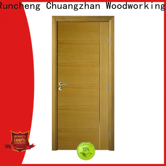 Custom wood veneer front door for business for offices